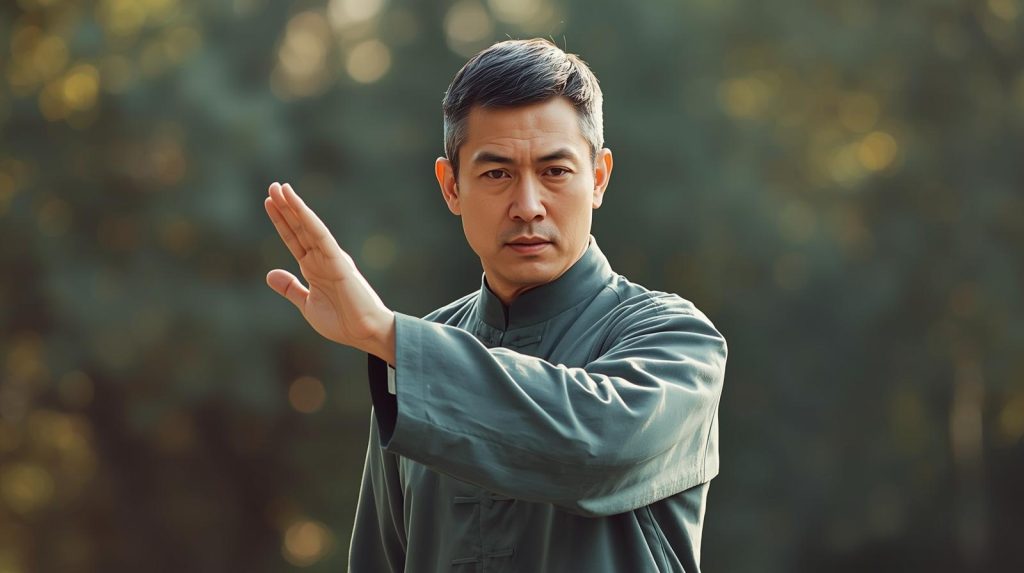 un pratiquant de tai chi généré par intelligence artificielle